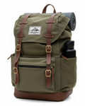 Classic Outdoor Adventure Backpack with Roll Mat & Water Bottle Pocket